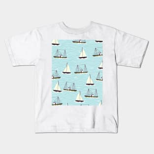 Vintage nautical pattern Kids T-Shirt